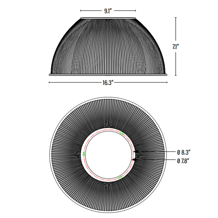 16 in. Acrylic Reflector