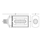 LED Wall Pack Retrofit Bulb, E39 Mogul Base, 100W, 14800 Lumens