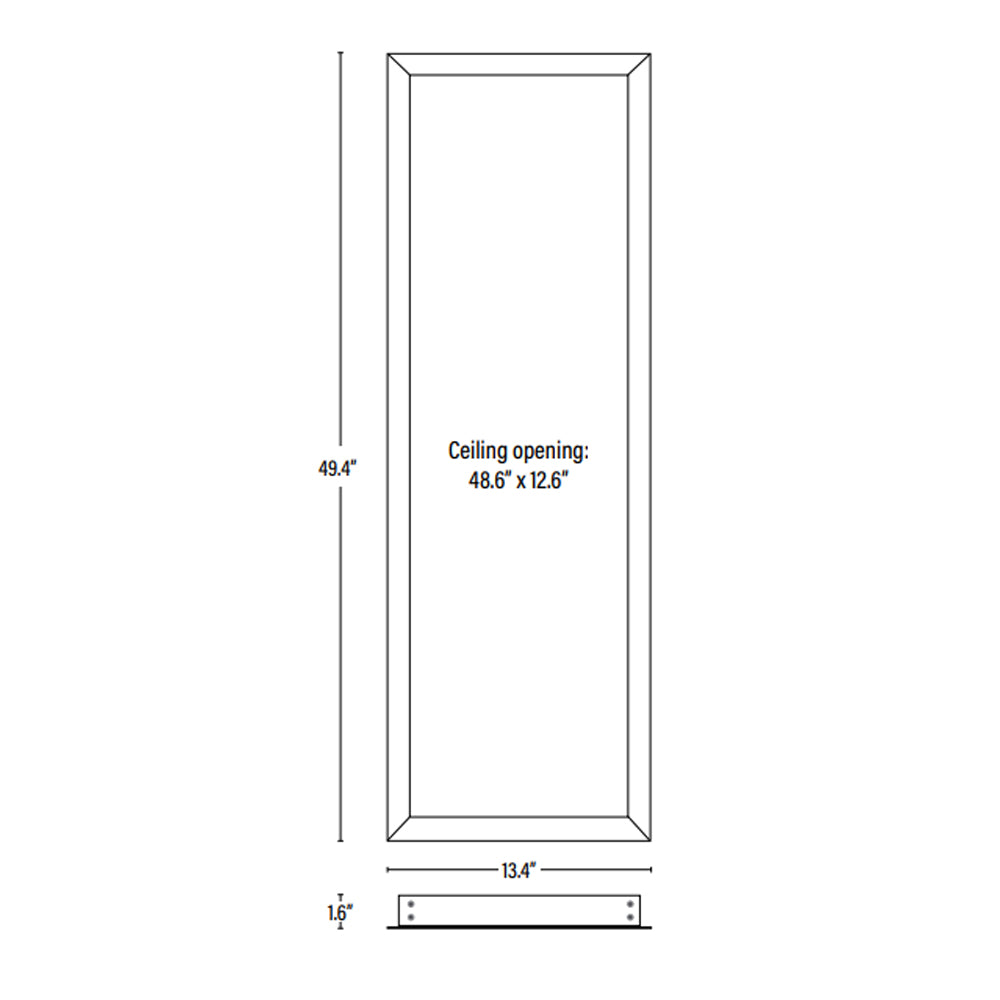 1x4 Flange Kit dimensions