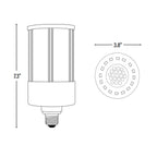 LED Corn Bulb, 27W, 3510 Lumens, dimensions