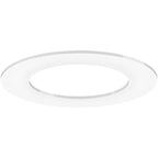 The Sunco Lighting Goof Ring hides ceiling holes that were cut too big and messy ceiling trim around your recessed lights, ceiling fixtures, and ceiling fans. It also fits on a pendant light canopy. It is simple to install. Just slip it between the light (or fan or canopy) and the ceiling. The trim overlay can then hide unsightly gaps in your ceiling. With a matte finish and a thin profile, this goof ring fits 4-inch recessed lighting or ceiling fans. Image shows Goof Ring seen from below.