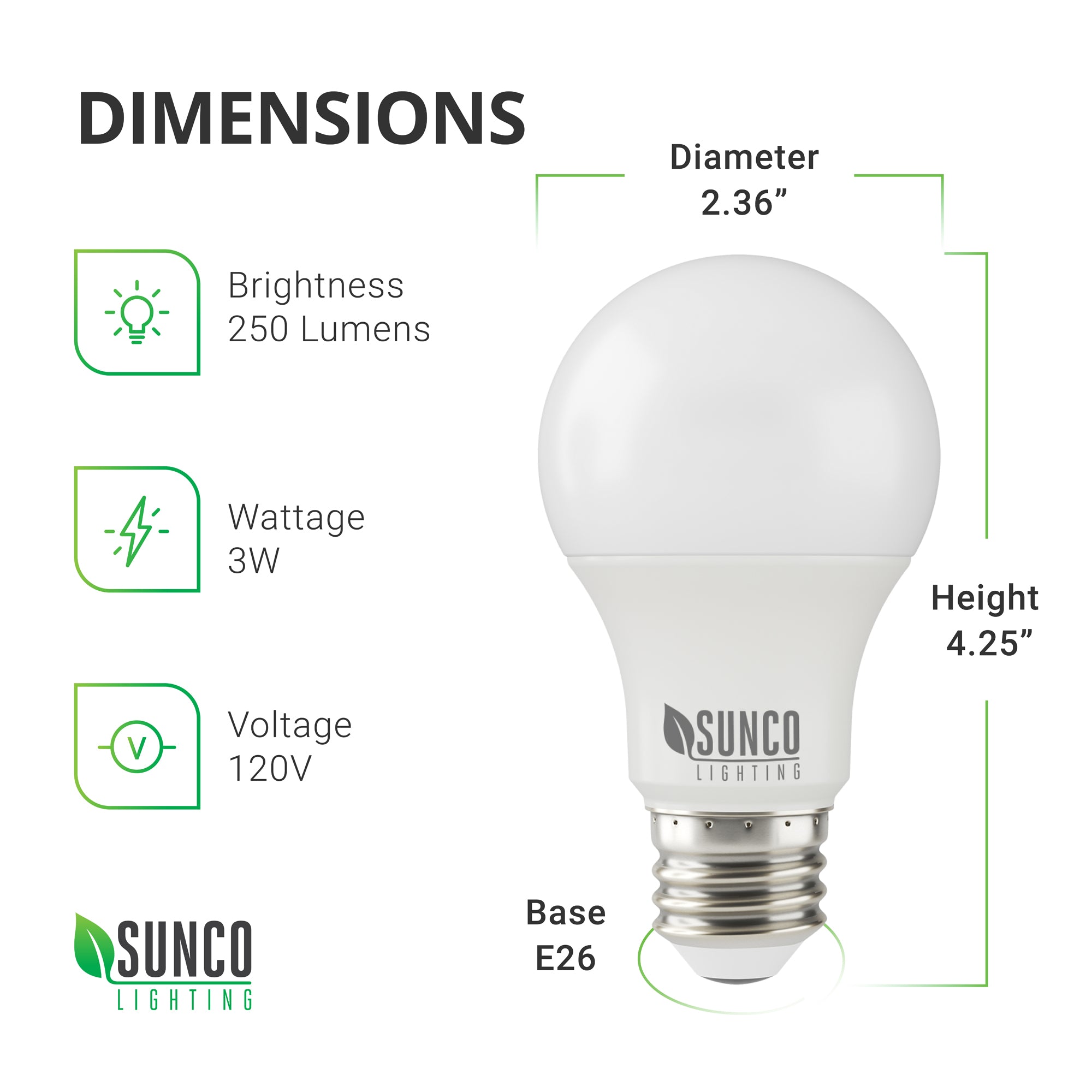 Monetair openbaar Gastvrijheid A19 3W LED BULBS | LED LIGHTING | SUNCO – Sunco Lighting