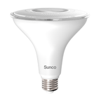 Sunco PAR38 LED Bulb Dusk to Dawn is wet rated for outdoor use and includes an E26 base. The Dusk to Dawn sensor automatically turns on the light bulb when no light is detected and turns light off at sunrise. A wet rated, 15W LED that is equivalent to a 120W light bulb. The narrow 40-degree bulb works well as a spotlight in landscape lighting to highlight sculpture or greenery or architectural details. With auto on/off functionality, you do not need a timer; it works without an app, too. 