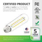 This is a certified product. The safety and quality of our T10 D2D LED Bulb is backed by and FCC, RoHS, and UL certificate. I tis Title 20 compliant for sale in California so you can buy with confidence. Sunco offers an industry leading warranty on all our products. This light bulb has a 5-year warranty. Sunco is American owned and operated. We are based in the USA.