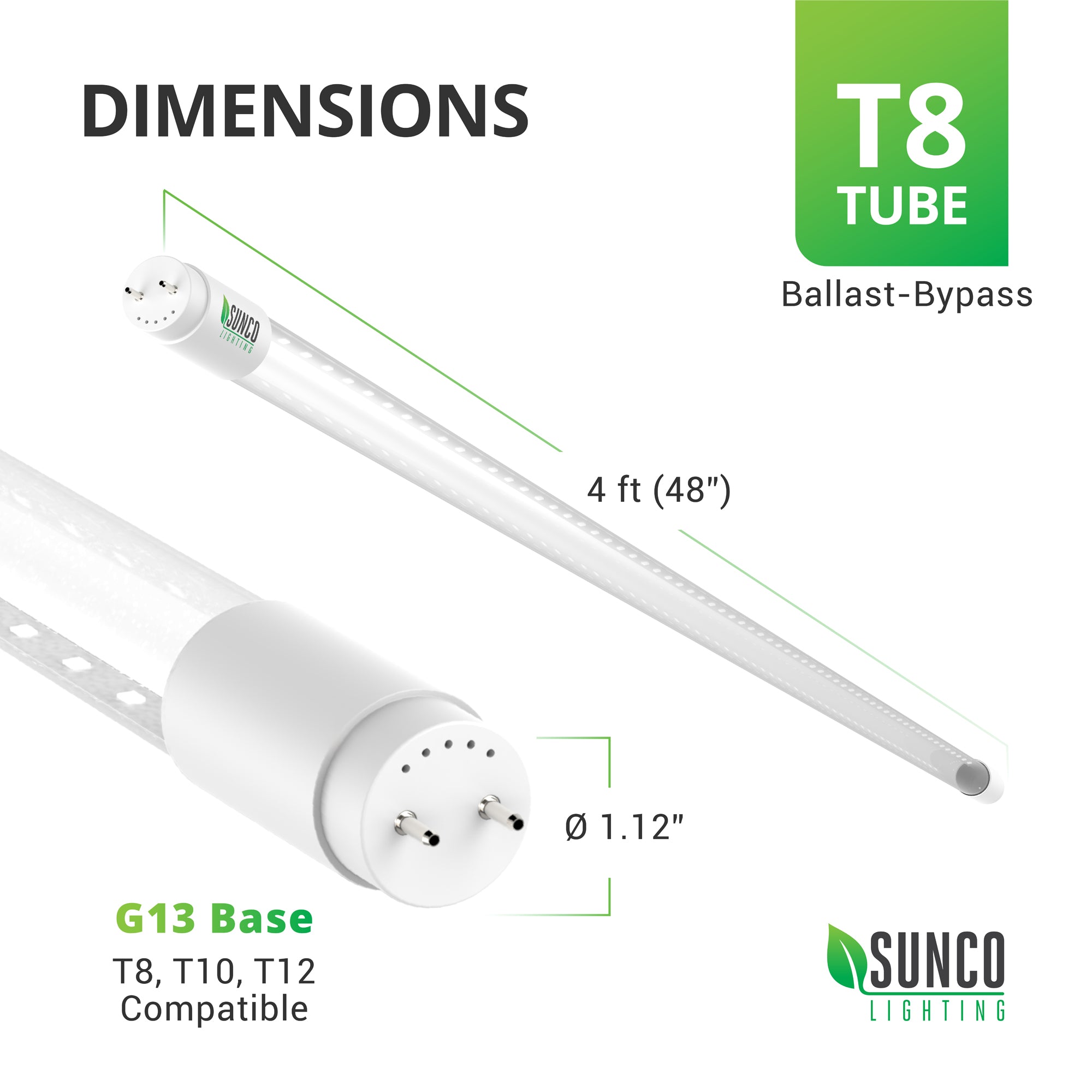 4ft T8 Tube, Plug & Play or Ballast Bypass, Commercial Lighting