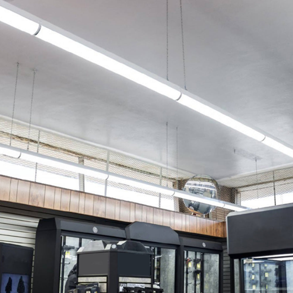 This 8 ft. LED ceiling-mounted fixture features 0-10V dimming and an Integrated Sensor Option (ISO) that allows quick plug-in compatibility with motion or daylight sensors (sold separately).